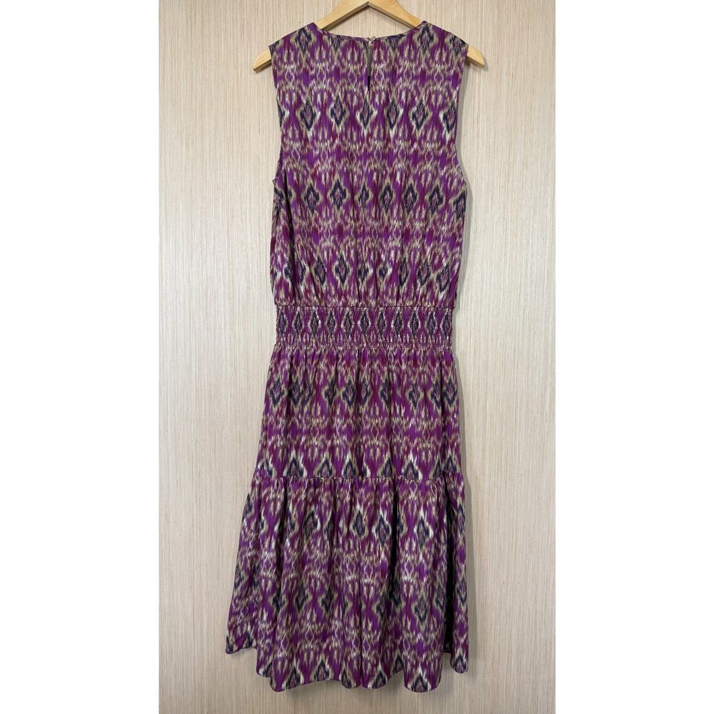 Lauren Ralph Lauren Ikat Blouson Smocked Tiered Midi Dress Size XL Sleeveless - Picture 5 of 12
